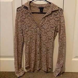 Lace button up shirt